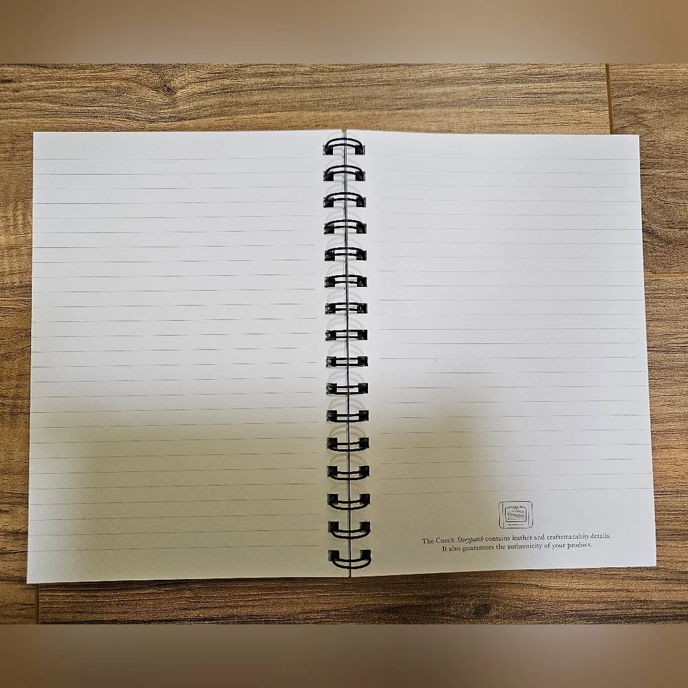 NWOT Coach Signature Canvas Notebook with Holiday Train